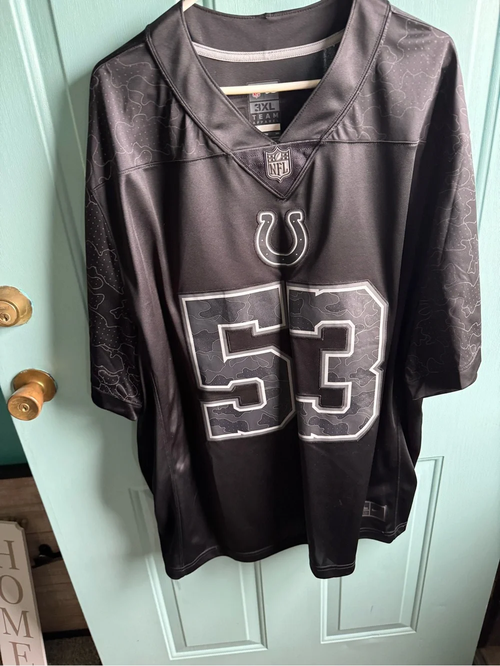 Team Apparel Men's #53 Black Colts-Inspired Football Jersey